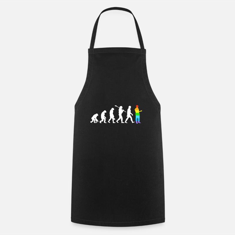 Evolution Homosexuell - Kochschürze - Schwarz