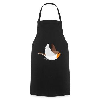 Bird flying robin - Cooking Apron - black - Front - AI Model Male 185 dark (185cm)