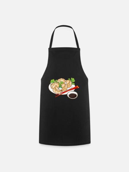 Dumplings Teller - Kochschürze - Schwarz