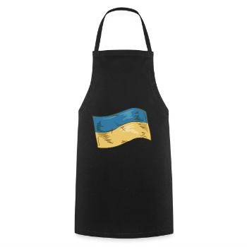 Ukraine Flag - Cooking Apron - black - Front - AI Model Male 185 dark (185cm)