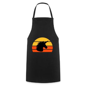 Unicorn in front of a half-sun - Cooking Apron - black - Front - AI Model Male 185 dark (185cm)