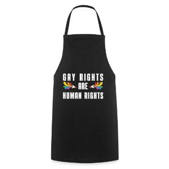 Rainbow Megaphone Human Rights Gift LGBT - Cooking Apron - black - Front - AI Model Male 185 dark (185cm)