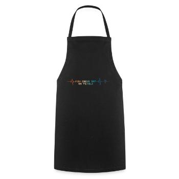 Battement de coeur rétro mon cœur bat en pixels - Tablier de cuisine - noir - Devant - AI Model Male 185 dark (185cm)