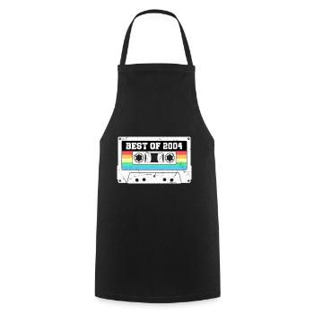 20e anniversaire 2004 Vintage rétro cassette - Tablier de cuisine - noir - Devant - AI Model Male 185 dark (185cm)