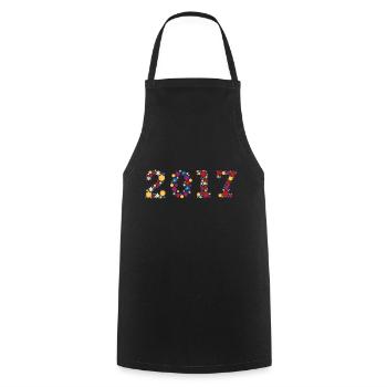 Fleurs 2017 - Tablier de cuisine - noir - Devant - AI Model Male 185 dark (185cm)