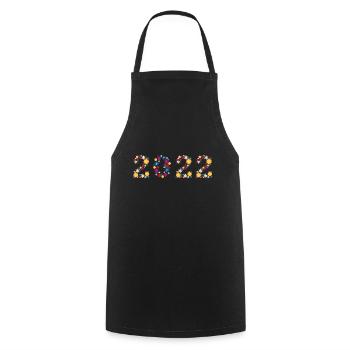 Flowers 2022 - Cooking Apron - black - Front - AI Model Male 185 dark (185cm)
