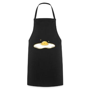 Oeuf au plat sucré - Tablier de cuisine - noir - Devant - AI Model Male 185 dark (185cm)