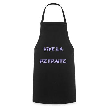 RETRAITE. RETRAITE. RETRAITEE. SENIOR. MAMIE. PAPY - Tablier de cuisine - noir - Devant - AI Model Male 185 dark (185cm)