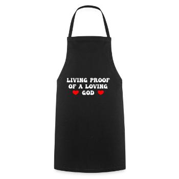 Living Proof Of A Loving God - Cooking Apron - black - Front - AI Model Male 185 dark (185cm)
