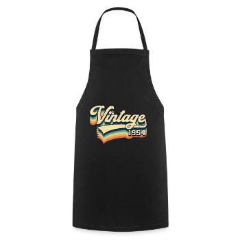 Vintage 1954 Jahrgang 67. Geburtstag Geschenk - Kochschürze - Schwarz - Vorne - AI Model Male 185 dark (185cm)