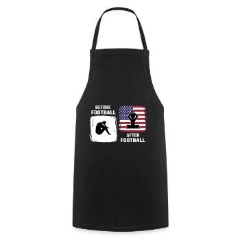 joueur de football américain - Tablier de cuisine - noir - Devant - AI Model Male 185 dark (185cm)