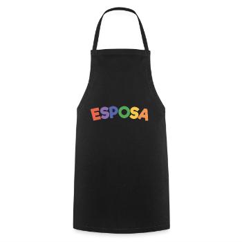 Esposa Cool Wife To Be Bride Couple Wedding Gift - Cooking Apron - black - Front - AI Model Male 185 dark (185cm)