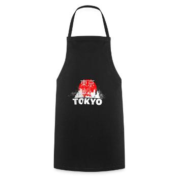 Tokyo Japon Asie Ville Skyline Police Grunge - Tablier de cuisine - noir - Devant - AI Model Male 185 dark (185cm)