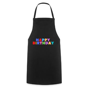 Happy Birthday Birthday Greeting Birthday Gift - Cooking Apron - black - Front - AI Model Male 185 dark (185cm)