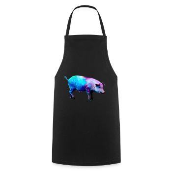 Farbenfrohes Schwein - Kochschürze - Schwarz - Vorne - AI Model Male 185 dark (185cm)