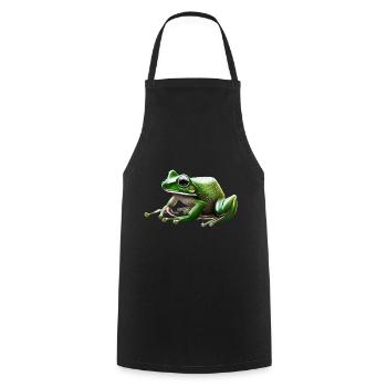 Rain Frog Water Drop Frog - Cooking Apron - black - Front - AI Model Male 185 dark (185cm)