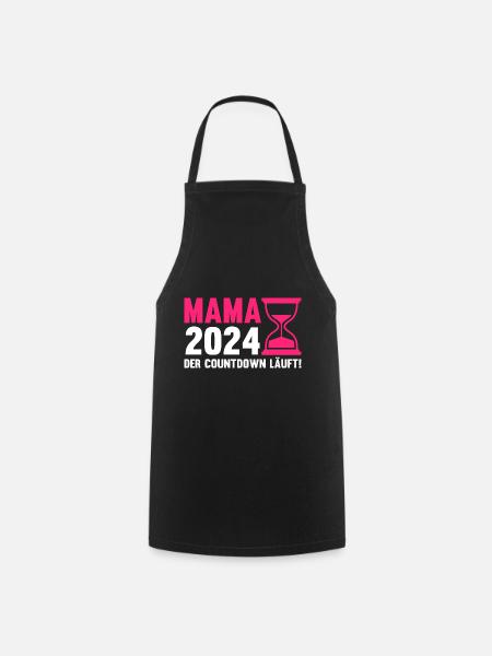 Werdende Mama 2024 - Kochschürze - Schwarz