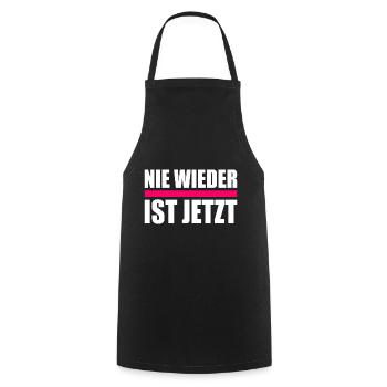 Nie wieder ist jetzt - Kochschürze - Schwarz - Vorne - AI Model Male 185 dark (185cm)