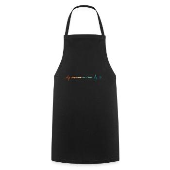 Retro-Herzschlag, Seelenbalance - Kochschürze - Schwarz - Vorne - AI Model Male 185 dark (185cm)