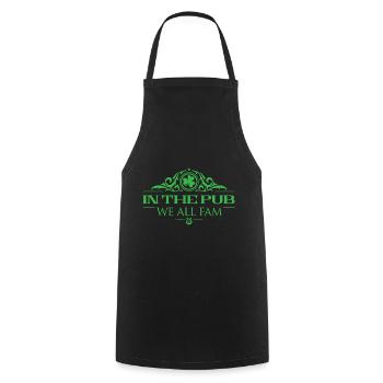 In the Pub We All Fam - Saint Patrick - Lucky Tee - Tablier de cuisine - noir - Devant - AI Model Male 185 dark (185cm)