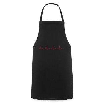 rythme cardiaque - Tablier de cuisine - noir - Devant - AI Model Male 185 dark (185cm)