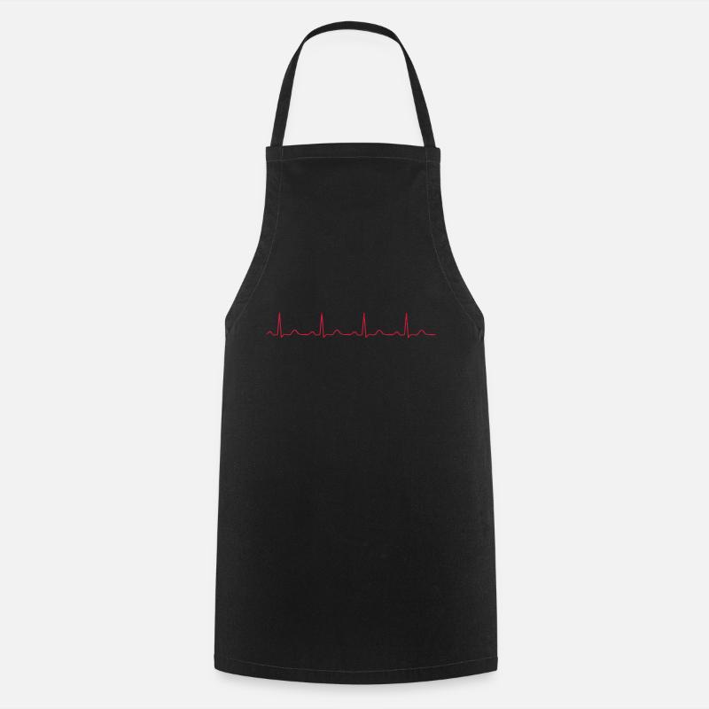rythme cardiaque - Tablier de cuisine - noir