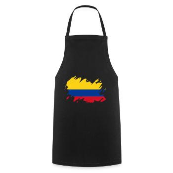 Kolumbien Flagge Farbklecks Farbspritzer - Kochschürze - Schwarz - Vorne - AI Model Male 185 dark (185cm)