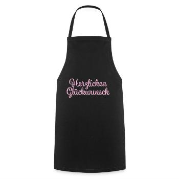 Herzlichen Glückwunsch Geschenkidee - Kochschürze - Schwarz - Vorne - AI Model Male 185 dark (185cm)