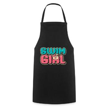 Swimming Girls - Cooking Apron - black - Front - AI Model Male 185 dark (185cm)
