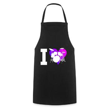 Percussionniste Batteur Femmes Tambours Hommes - Tablier de cuisine - noir - Devant - AI Model Male 185 dark (185cm)