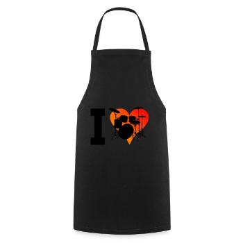 Drumming Drummer Drum Kit Women - Cooking Apron - black - Front - AI Model Male 185 dark (185cm)