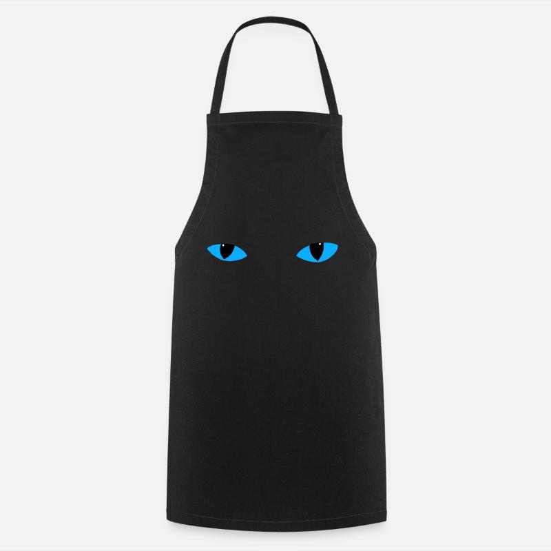 Mysterious cat eyes - light blue - Cooking Apron - black