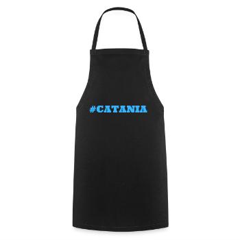 #Catania Sizilien Sicilia - Kochschürze - Schwarz - Vorne - AI Model Male 185 dark (185cm)