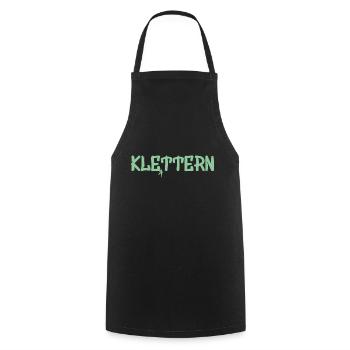 Klettern, climb, climbing - Kochschürze - Schwarz - Vorne - AI Model Male 185 dark (185cm)