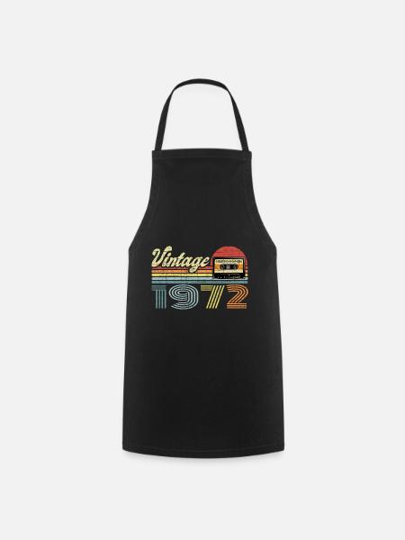Vintage 1972 Cadeau pour le 49e anniversaire - Tablier de cuisine - noir