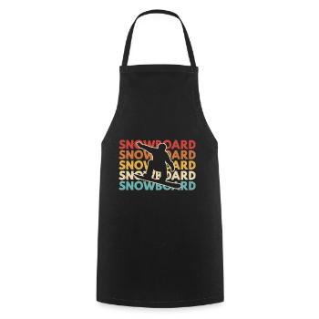 Snowboard Freestyle Design – Farbig & Dynamisch - Kochschürze - Schwarz - Vorne - AI Model Male 185 dark (185cm)