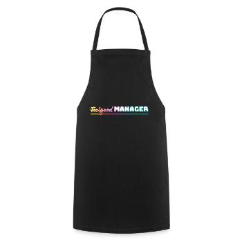 Design Feelgood Manager white colorful - Cooking Apron - black - Front - AI Model Male 185 dark (185cm)