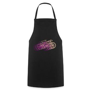 Bicycle Road Bike Vintage Retro Grunge - Cooking Apron - black - Front - AI Model Male 185 dark (185cm)