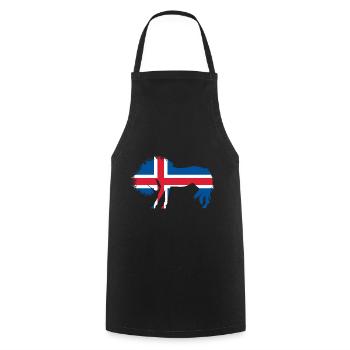 Drapeau islandais cadeau de cheval islandais - Tablier de cuisine - noir - Devant - AI Model Male 185 dark (185cm)