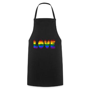 Love LGBT - Cooking Apron - black - Front - AI Model Male 185 dark (185cm)