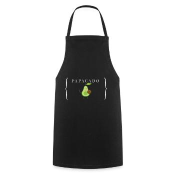 PAPACADO DESIGN for expectant fathers - Cooking Apron - black - Front - AI Model Male 185 dark (185cm)