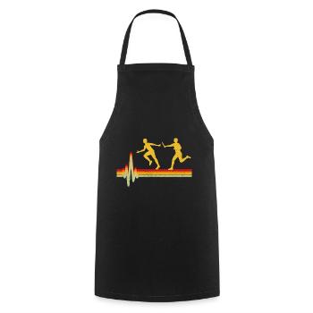 Relay race run athlete track & field heartbeat - Cooking Apron - black - Front - AI Model Male 185 dark (185cm)