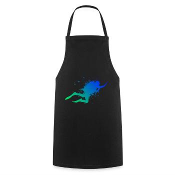 Diving Diving Free Dive Scuba Divers - Cooking Apron - black - Front - AI Model Male 185 dark (185cm)