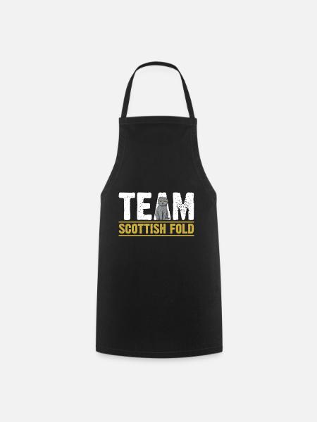 Scottish Fold Cat - Cooking Apron - black