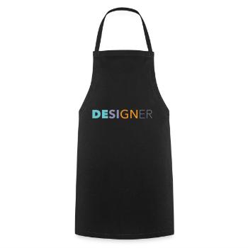 Designer - Kochschürze - Schwarz - Vorne - AI Model Male 185 dark (185cm)