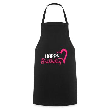 Happy Birthday - Cooking Apron - black - Front - AI Model Male 185 dark (185cm)