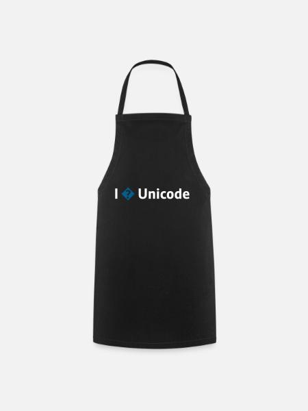 J’aime Unicode / Je déteste Unicode / Je ? Unicode - Tablier de cuisine - noir