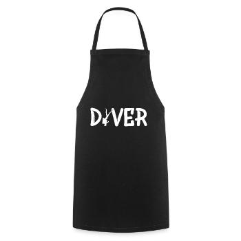 Diving Diver Tauchen Taucher - Kochschürze - Schwarz - Vorne - AI Model Male 185 dark (185cm)