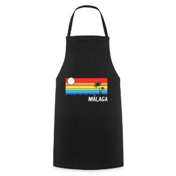 Málaga Andalusien Spanien Urlaub Malaga - Kochschürze - Schwarz - Vorne - AI Model Male 185 dark (185cm)