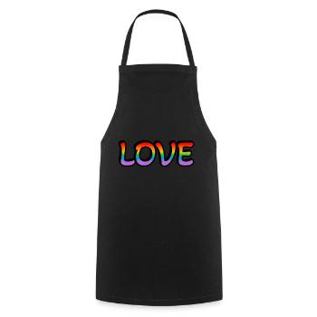Retro Regenbogen Liebe - Kochschürze - Schwarz - Vorne - AI Model Male 185 dark (185cm)